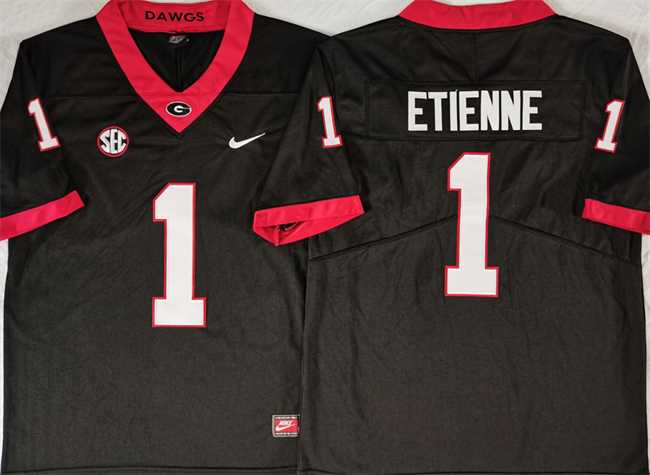 Men%27s Georgia Bulldogs #1 Trevor Etienne Black Stitched Jersey->florida state seminoles->NCAA Jersey